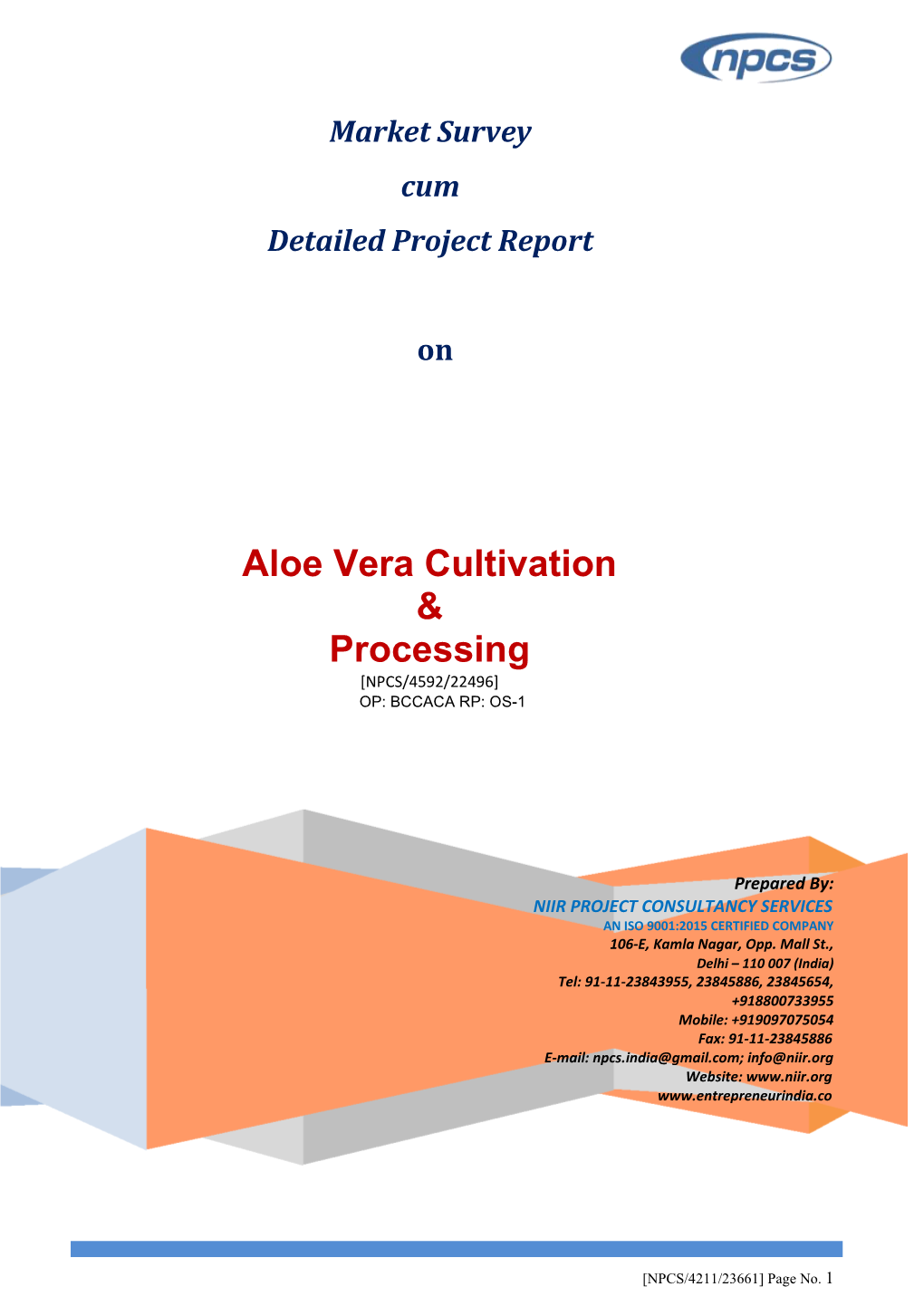 Aloe Vera Cultivation & Processing