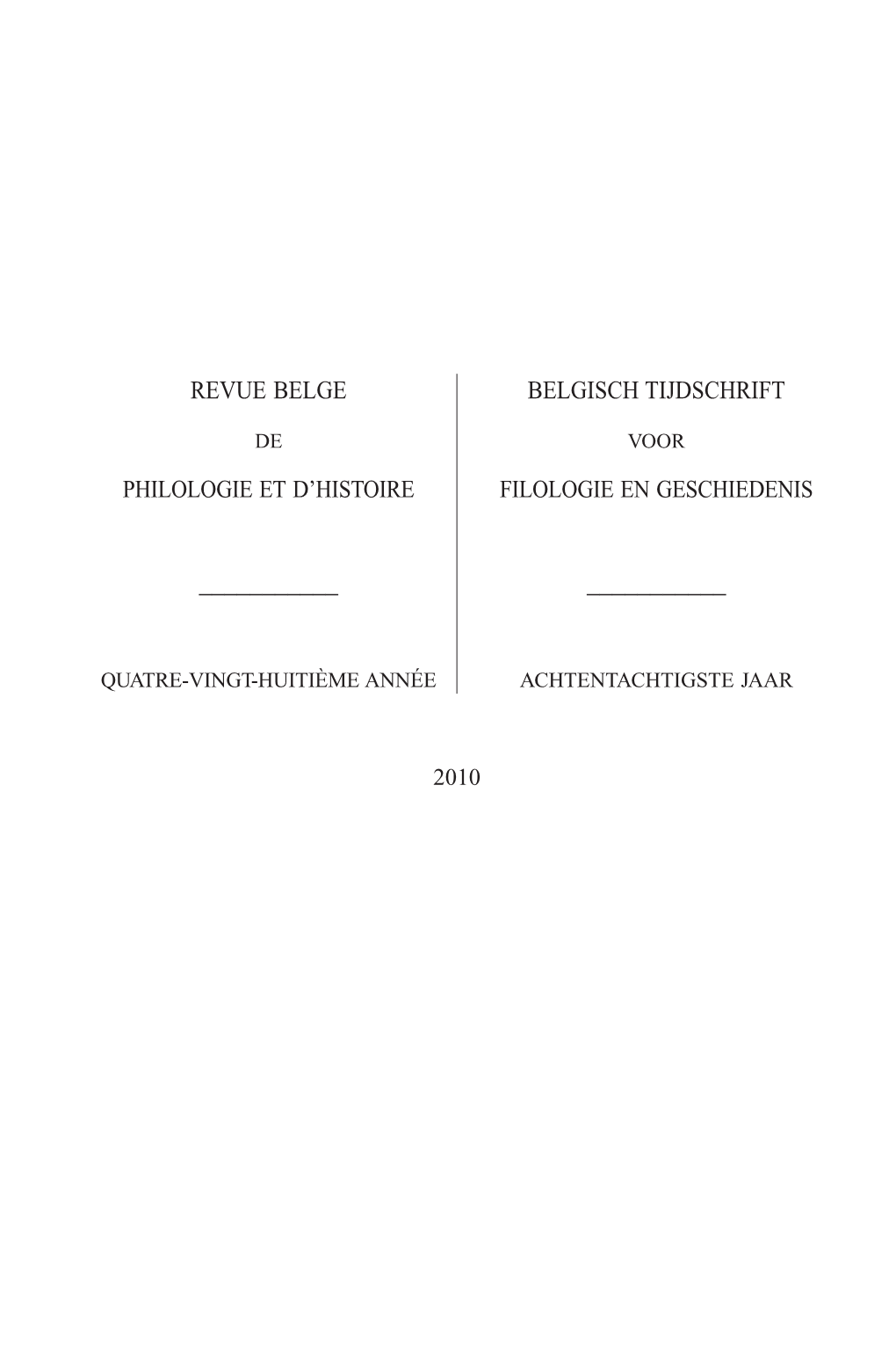 Bibliografie Van De Geschiedenis Van België 2008
