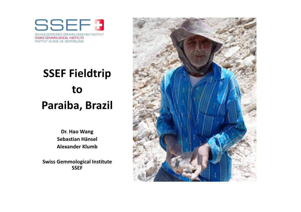 SSEF Fieldtrip to Paraiba, Brazil