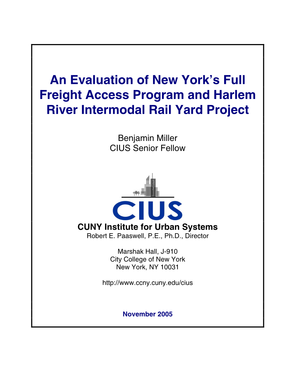 An Evaluation of New York's Full Freight Access Program And