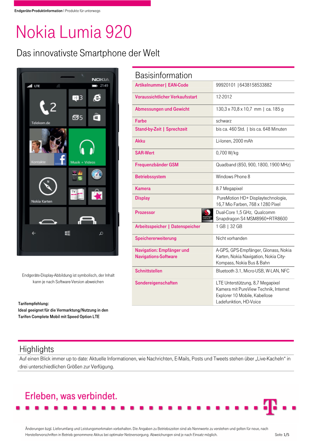 Nokia Lumia 920 Das Innovativste Smartphone Der Welt