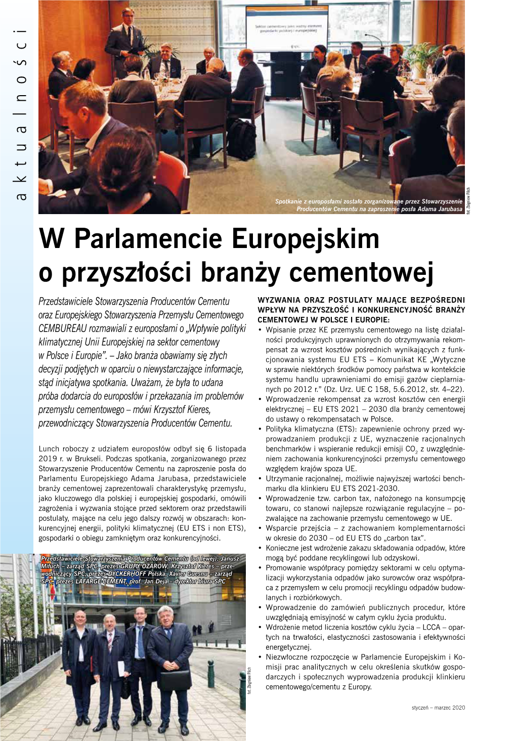 W Parlamencie Europejskim O Przyszłości Branży Cementowej