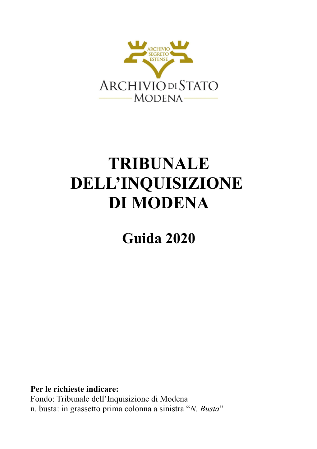 Tribunale Dell'inquisizione Di Modena