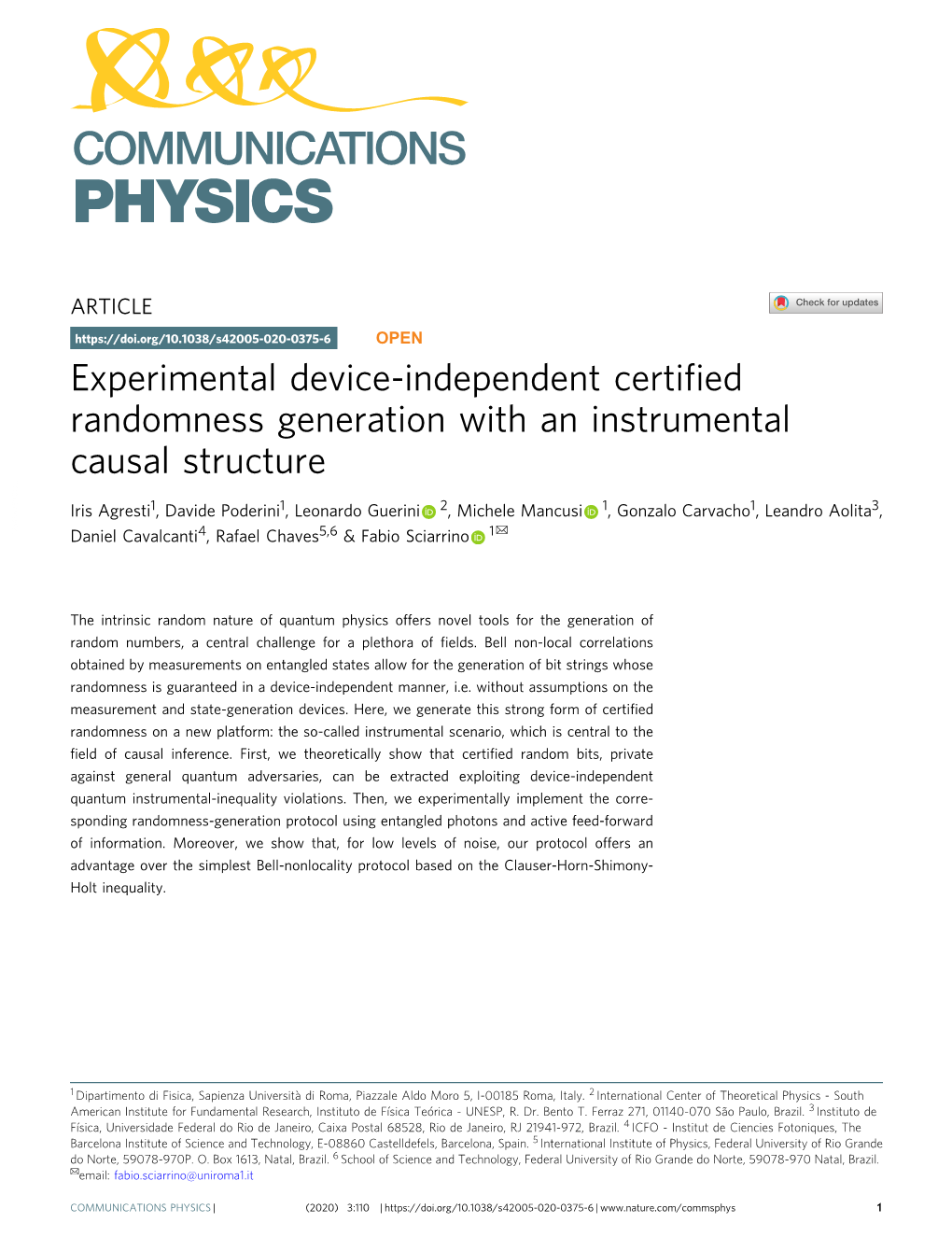 Experimental Device-Independent Certified Randomness Generation