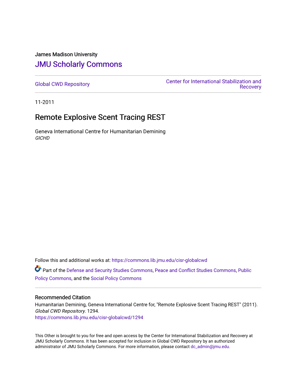 Remote Explosive Scent Tracing REST