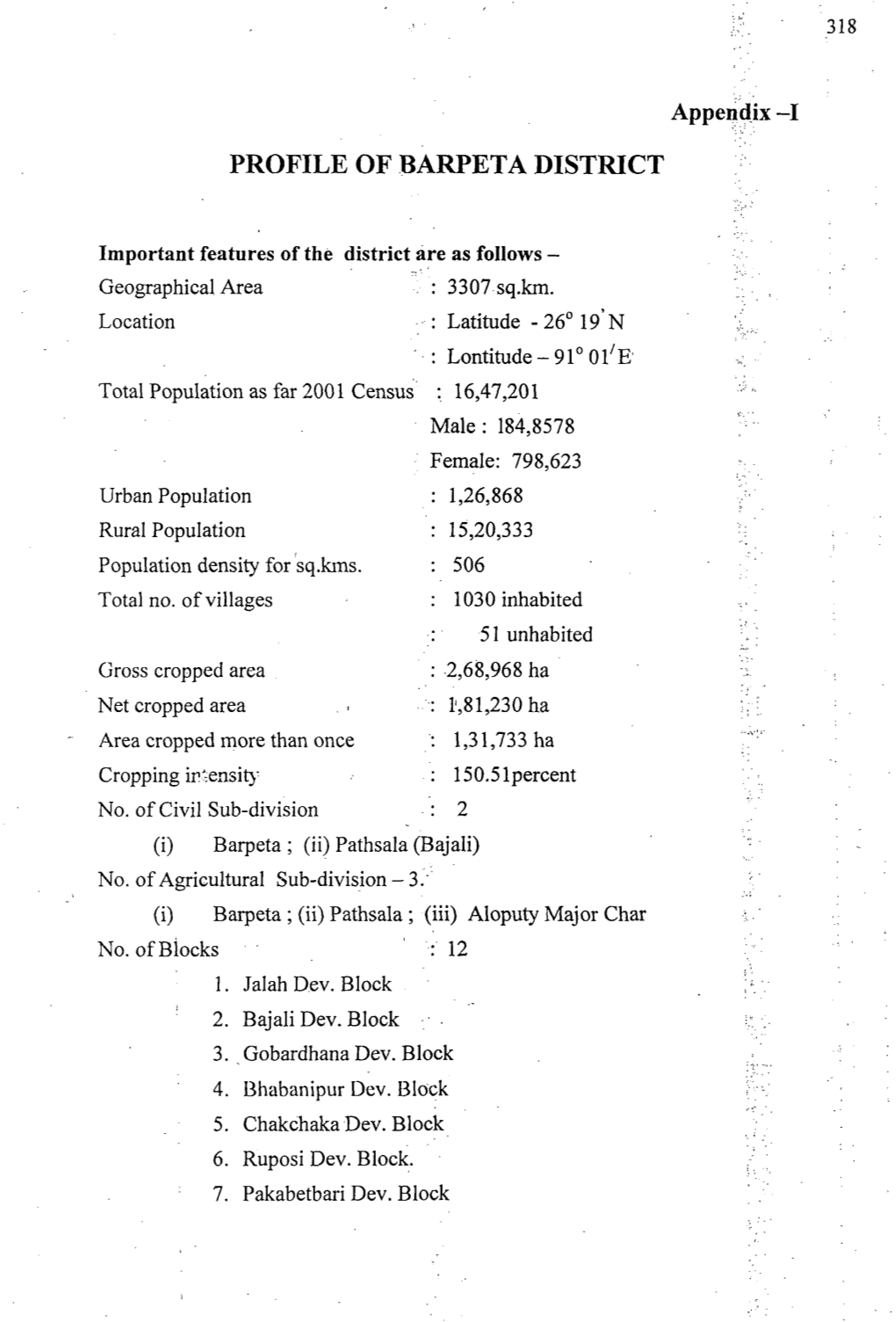 Profile of Barpeta District