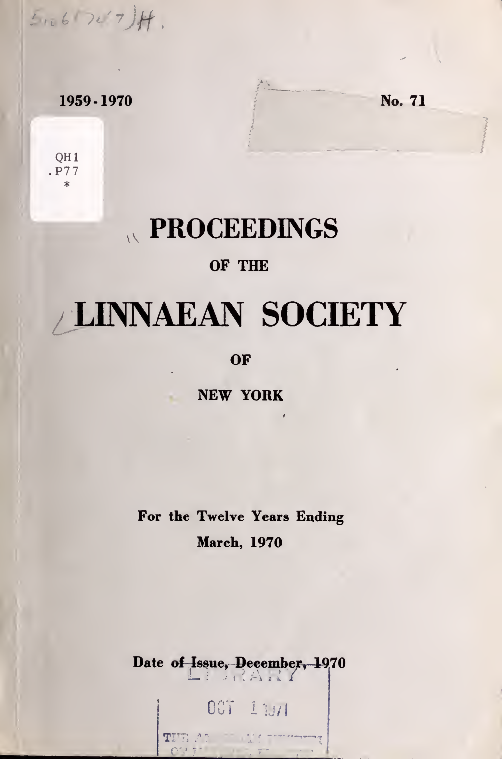 LSNY Proceedings 71, 1959-1970