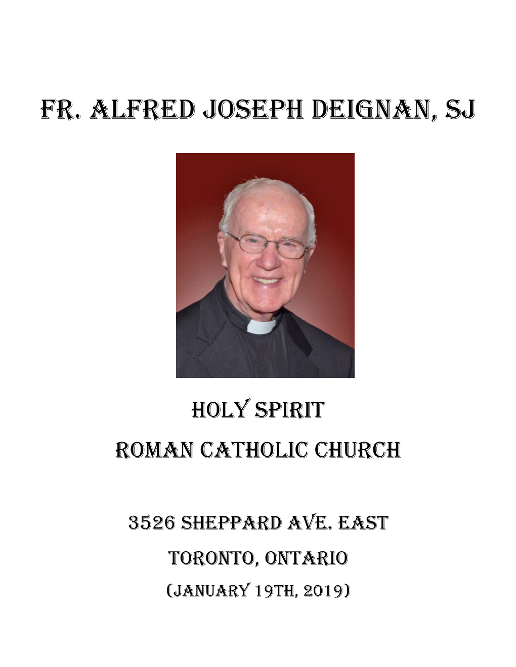 Fr. ALFRED JOSEPH DEIGNAN, Sj