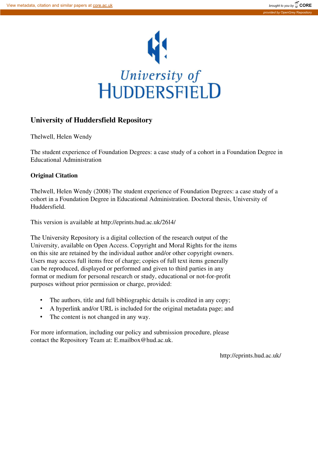 University of Huddersfield Repository