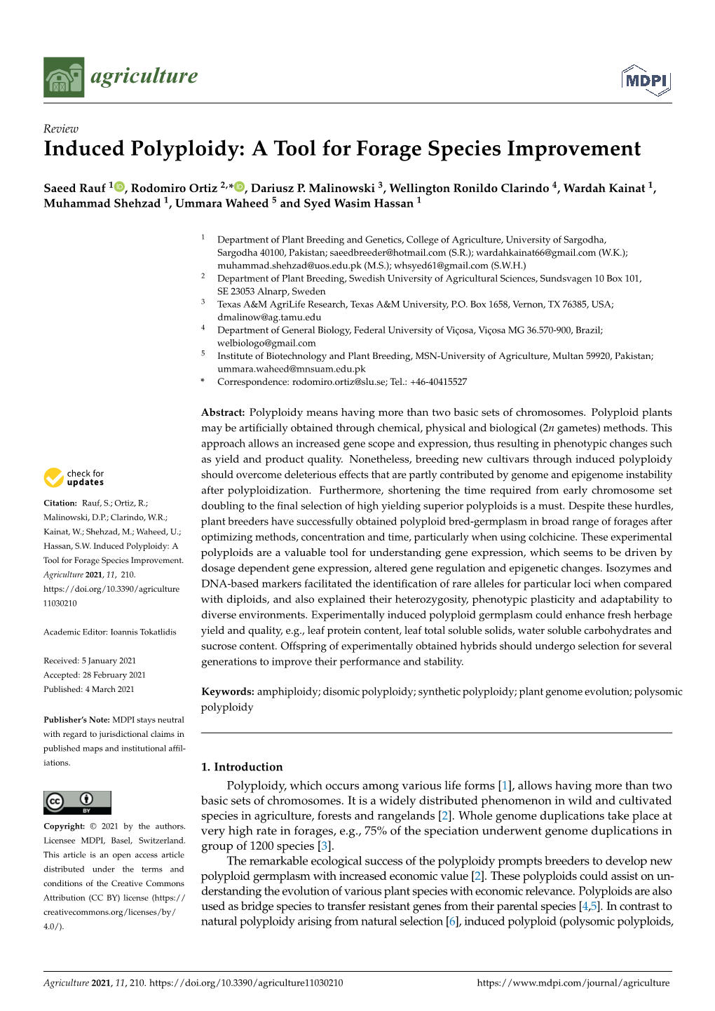 Induced Polyploidy: a Tool for Forage Species Improvement