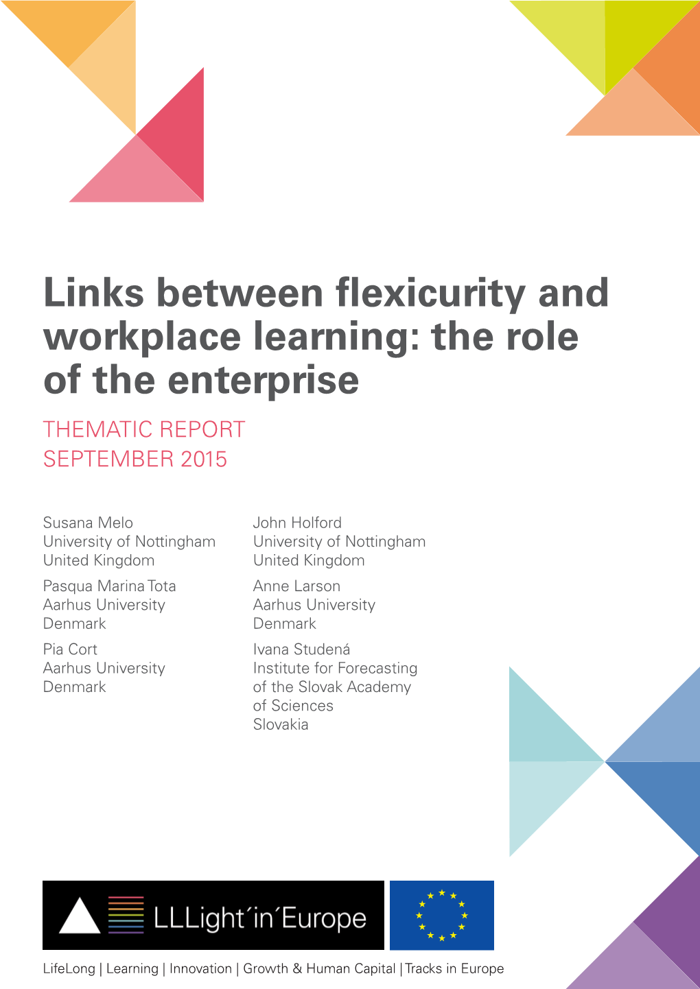 Links Between Flexicurity and Workplace Learning: the Role of the Enterprise THEMATIC REPORT SEPTEMBER 2015