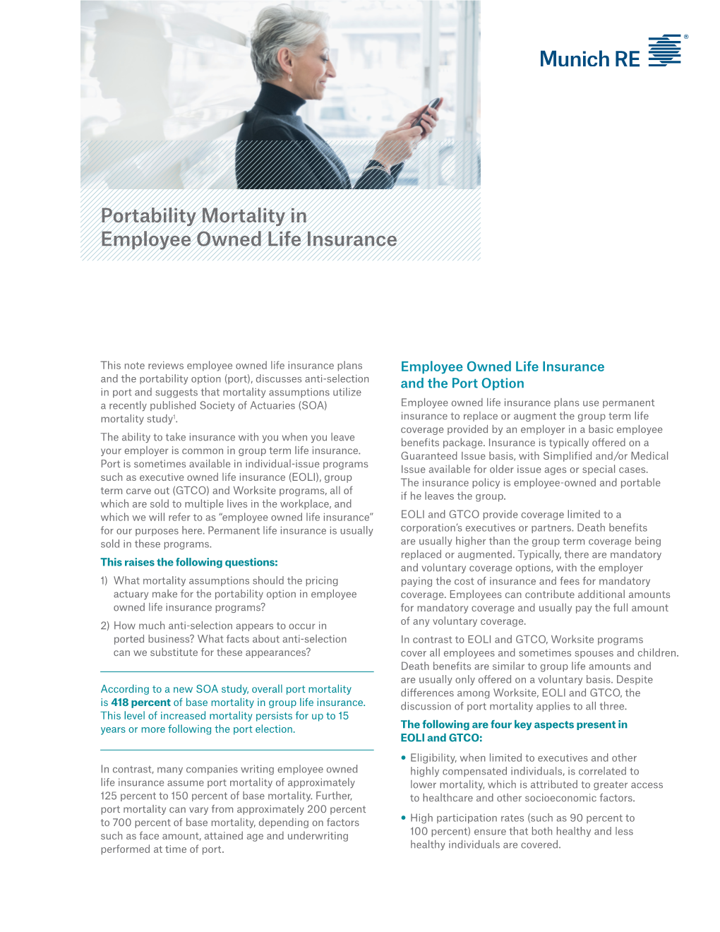 Portability Mortality in Employee Owned Life Insurance