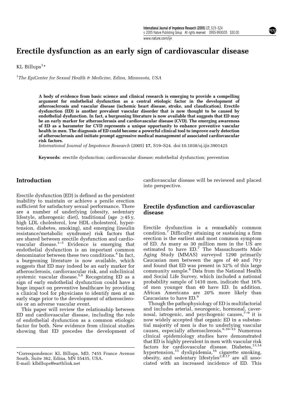 Erectile Dysfunction As an Early Sign of Cardiovascular Disease