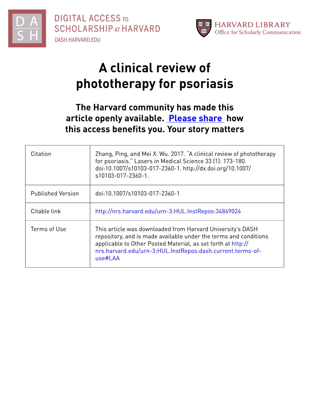 A Clinical Review of Phototherapy for Psoriasis