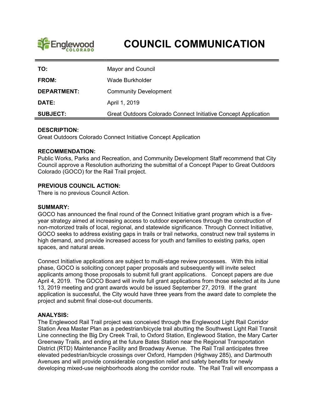 Great Outdoors Colorado Connect Initiative Concept Application