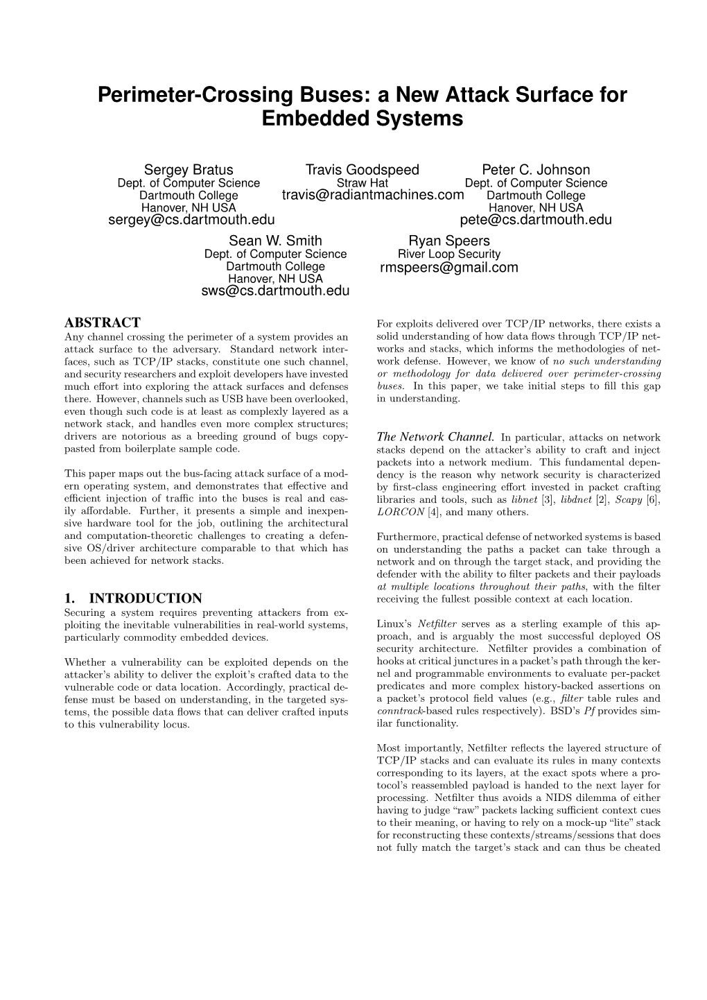 A New Attack Surface for Embedded Systems