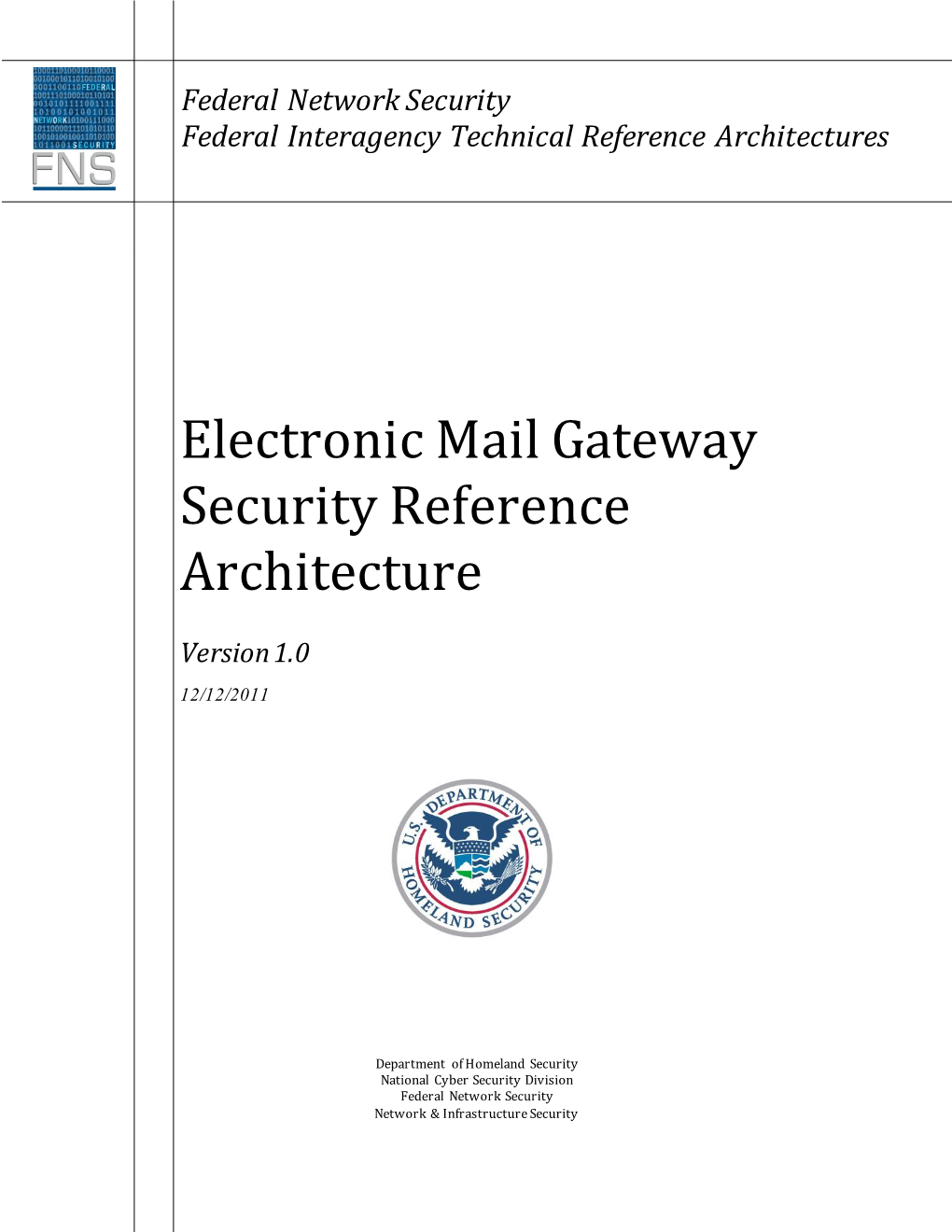 Electronic Mail Gateway Security Reference Architecture