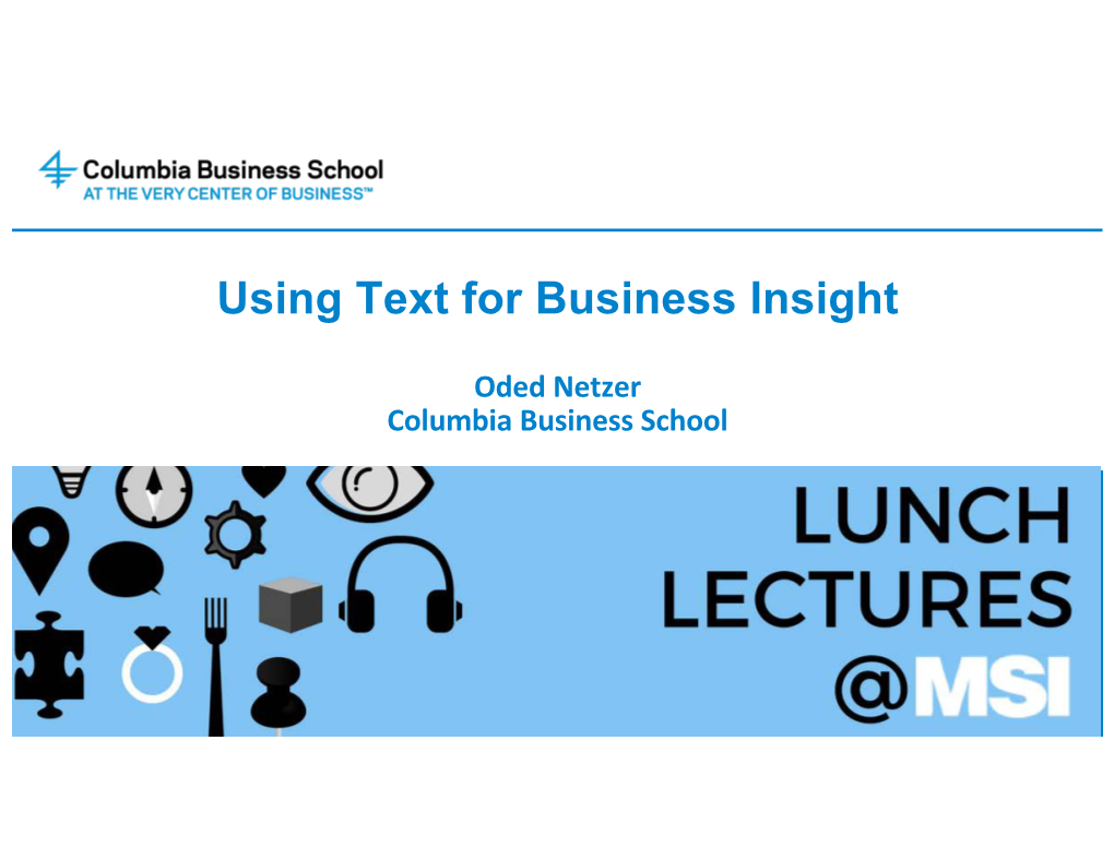 Using Text for Business Insight