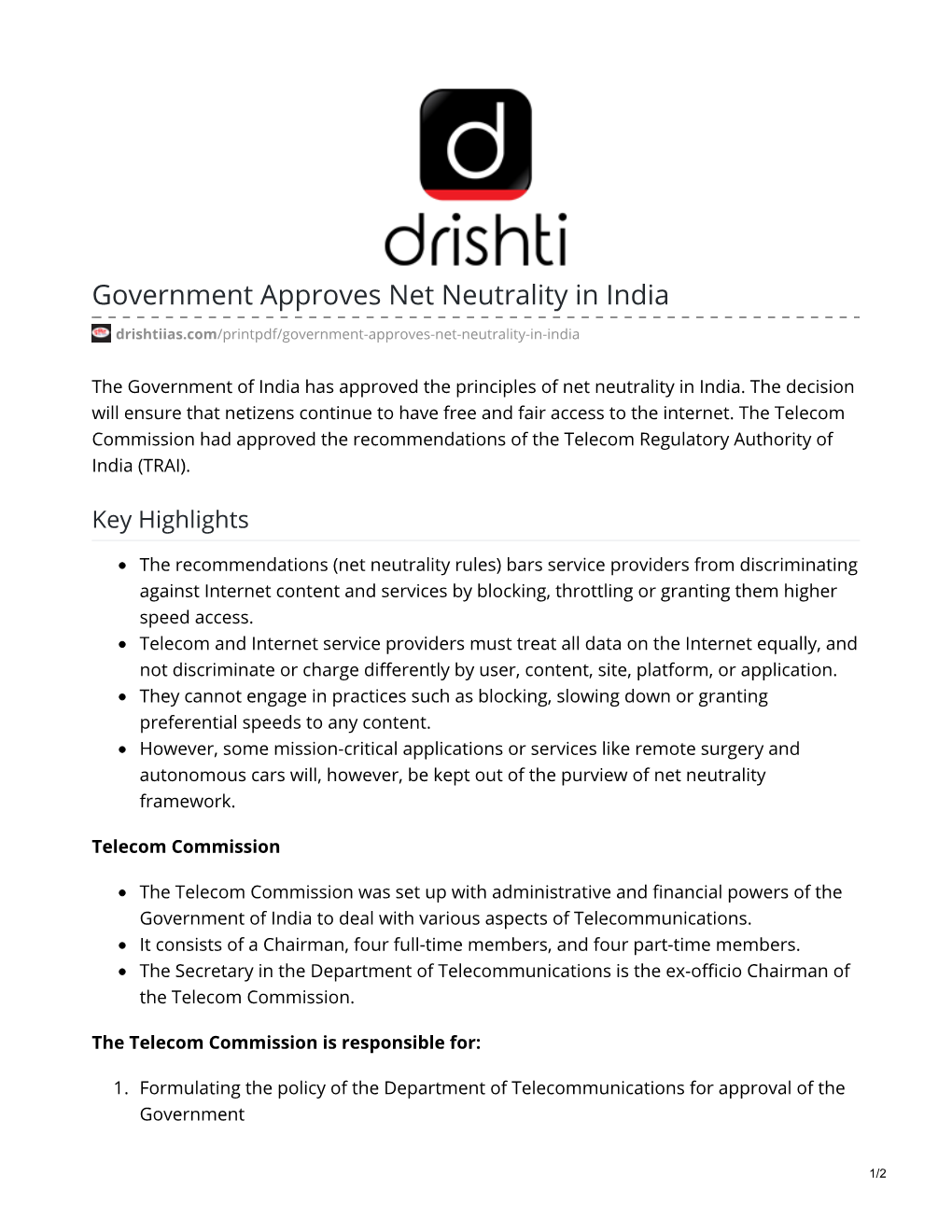 Government Approves Net Neutrality in India