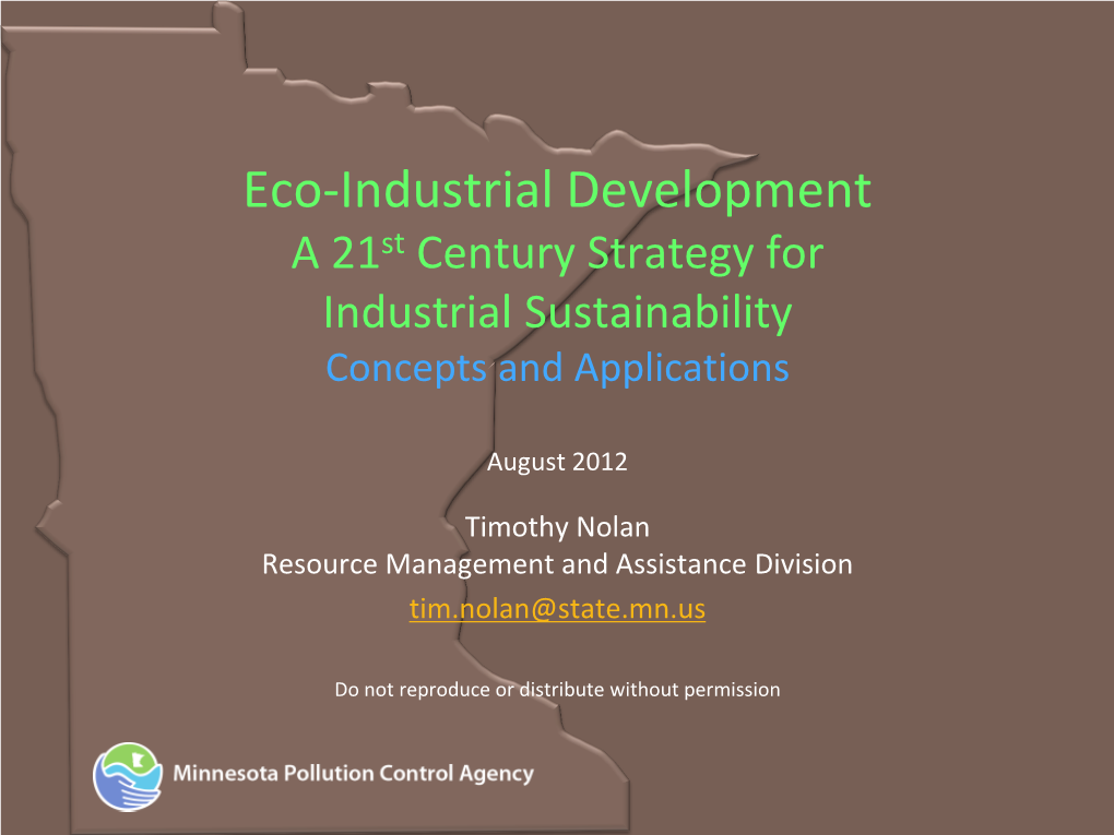 Eco-Industrial Development: a 21St Century Strategy for Industrial