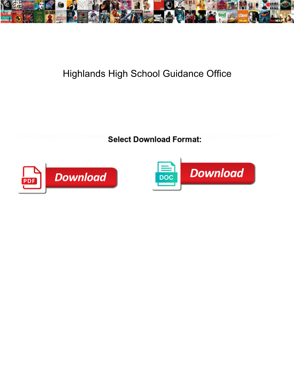 Highlands High School Guidance Office