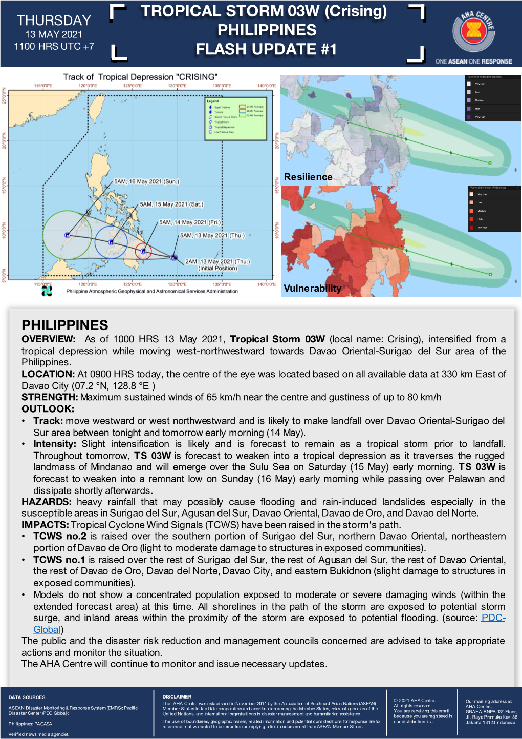 TROPICAL STORM 03W (Crising) PHILIPPINES FLASH UPDATE #1