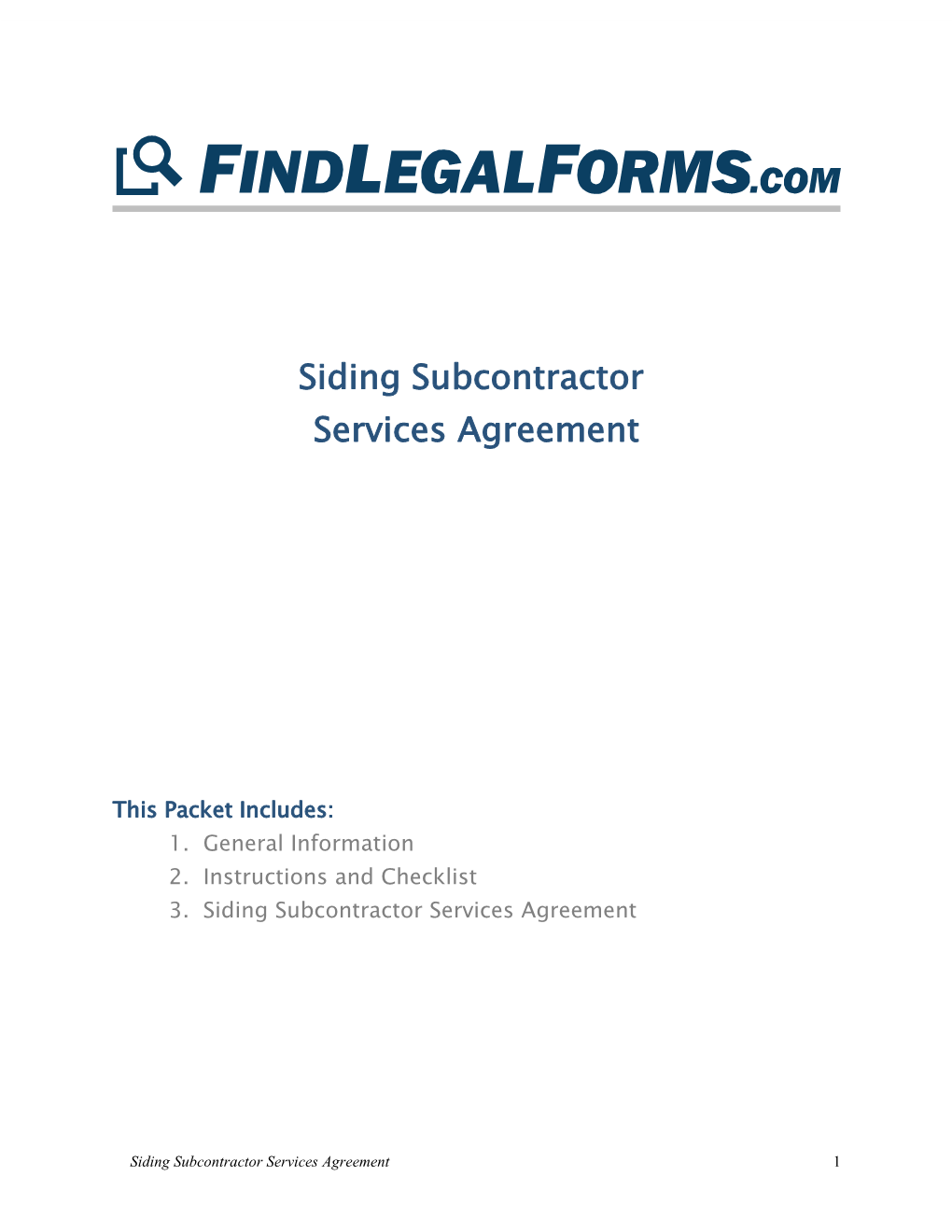 Siding Subcontractor Services Agreement