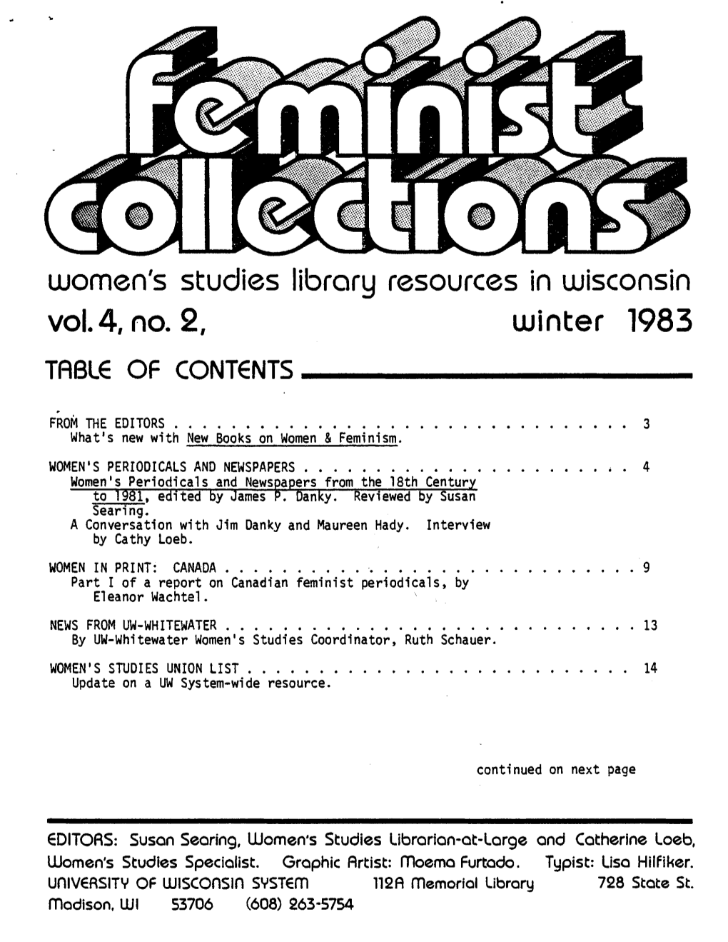 Vol. 4, No. 2, Winter 1983 Tflrle of CONTENTS