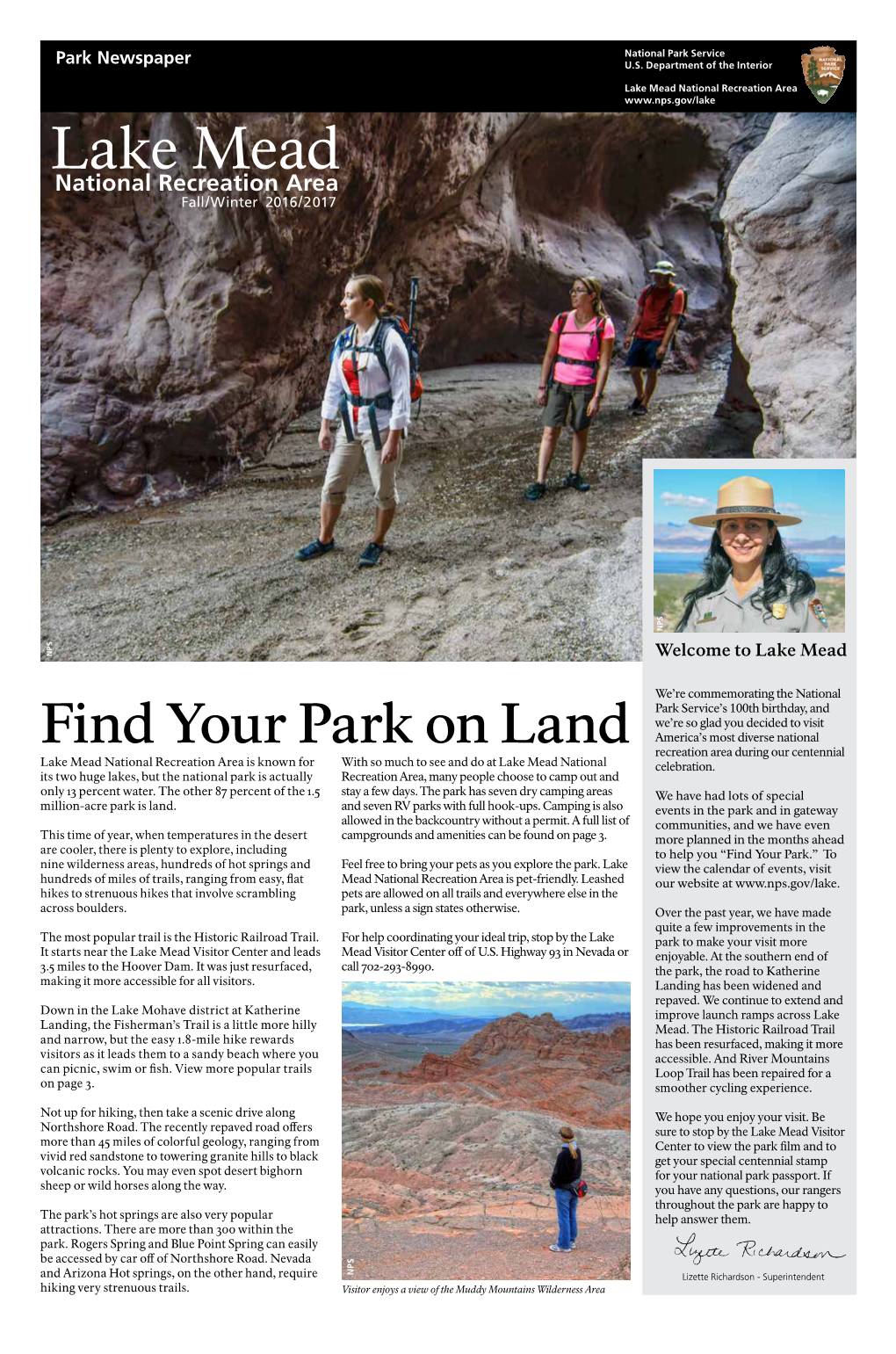 Lake Mead National Recreation Area Lake Mead National Recreation Area Fall/Winter 2016/2017 NPS