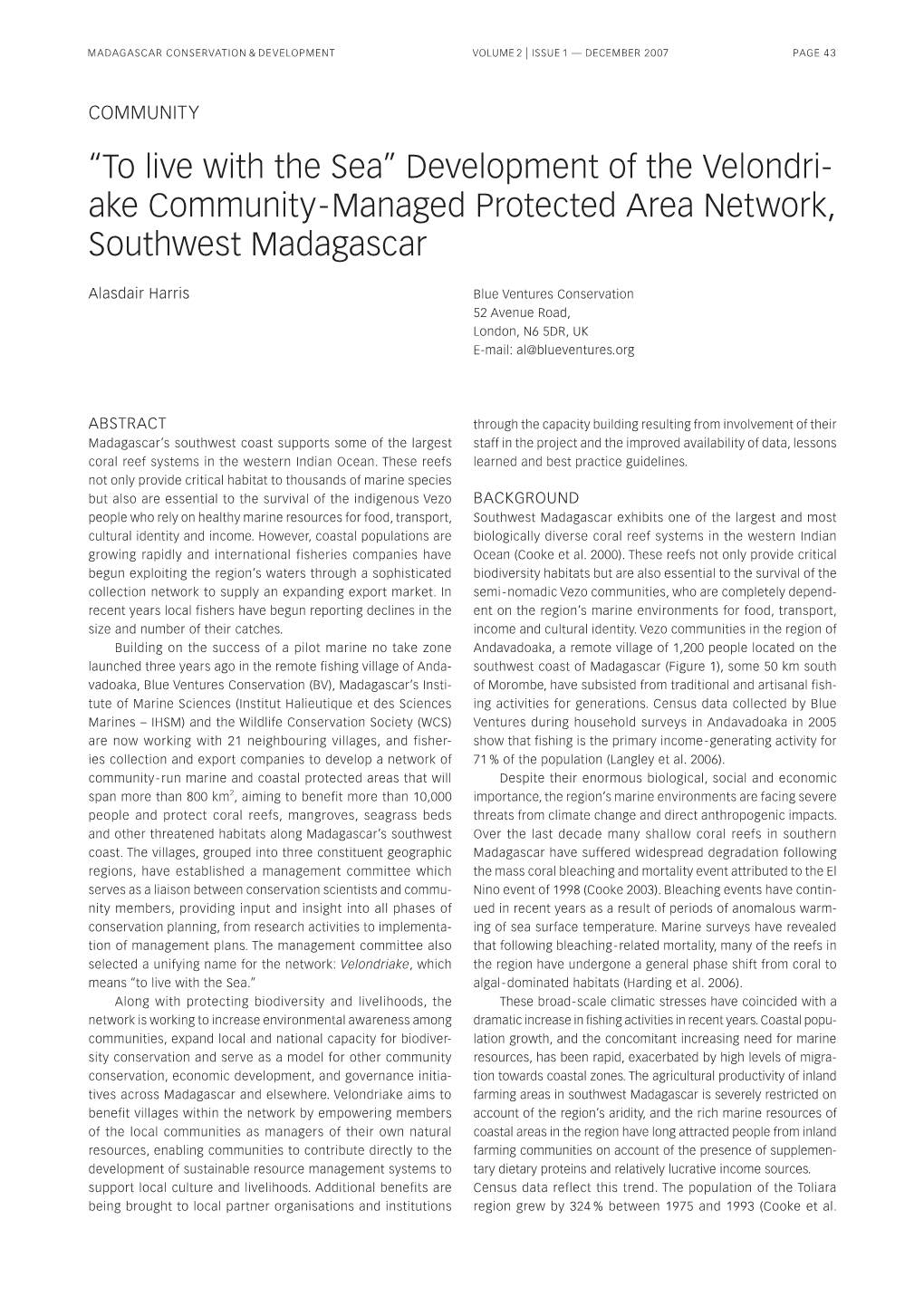 Managed Protected Area Network, Southwest Madagascar