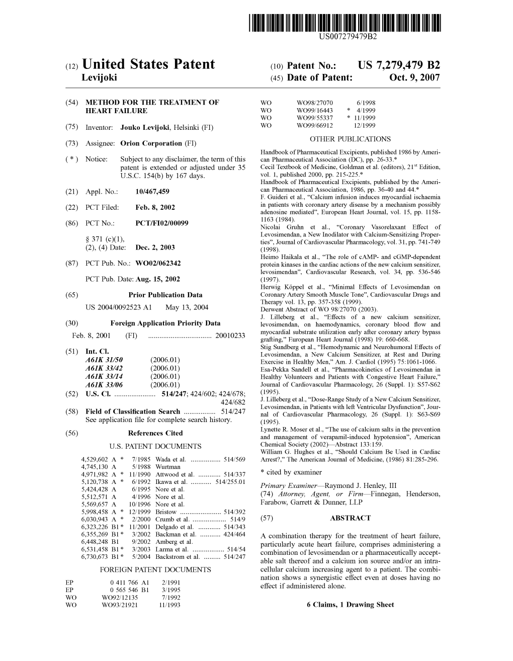 (12) United States Patent (10) Patent N0.: US 7,279,479 B2 Levijoki (45) Date of Patent: Oct