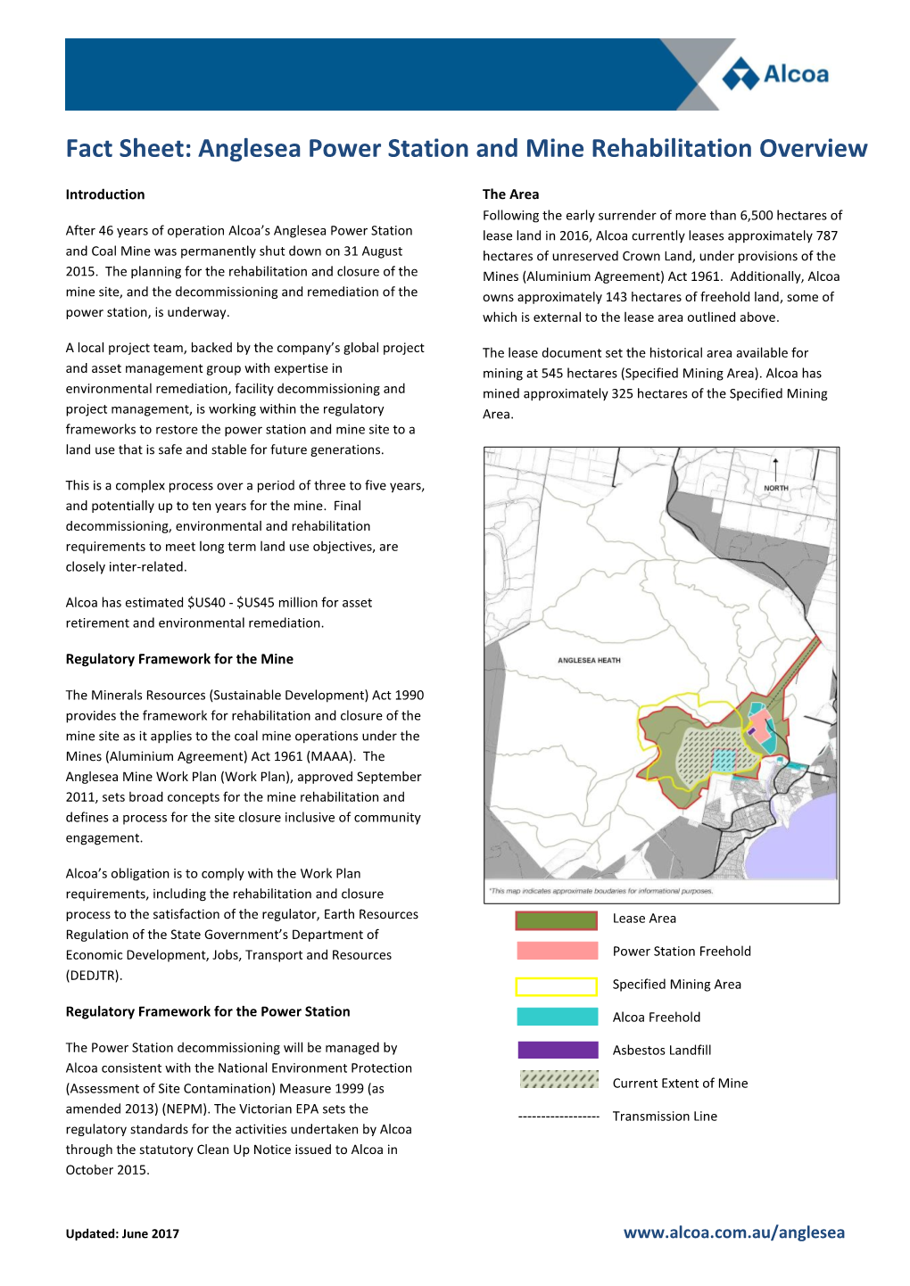 Fact Sheet: Anglesea Power Station and Mine Rehabilitation Overview