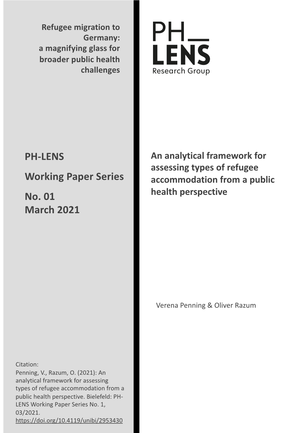 PH-LENS Working Paper Series No. 01 March 2021