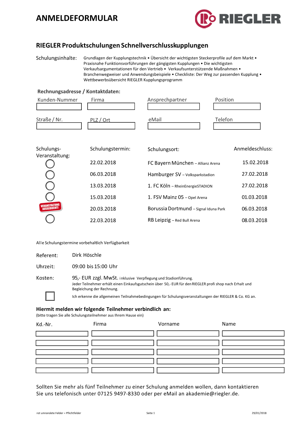 Anmeldeformular