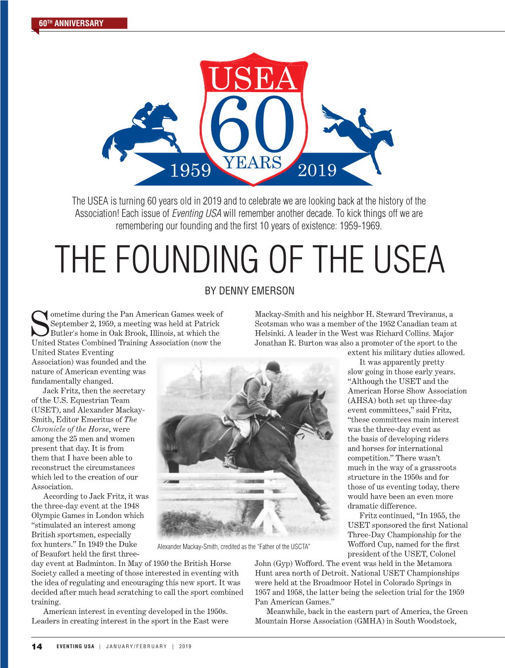 The Founding of the Usea by Denny Emerson