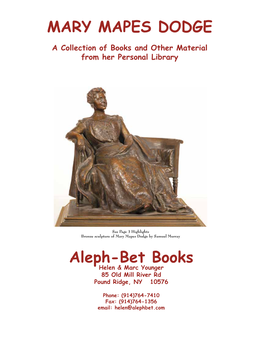 MARY MAPES DODGE Aleph-Bet Books