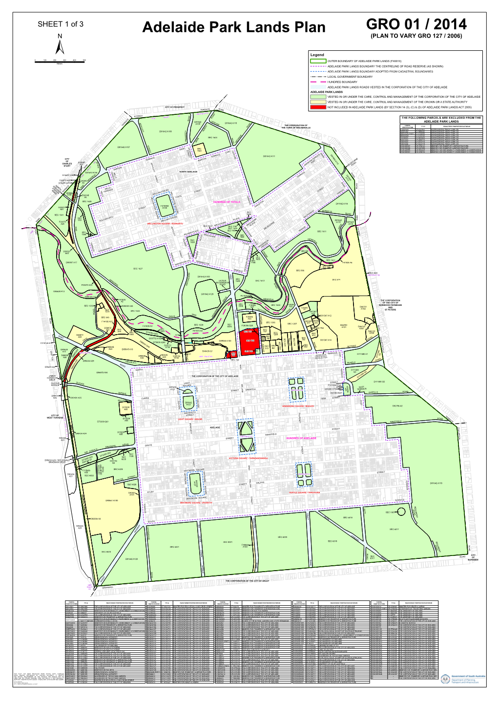Adelaide Park Lands Plan GRO 01 / 2014