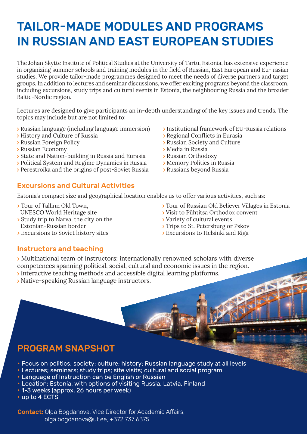 Tailor-Made Modules and Programs in Russian and East European Studies