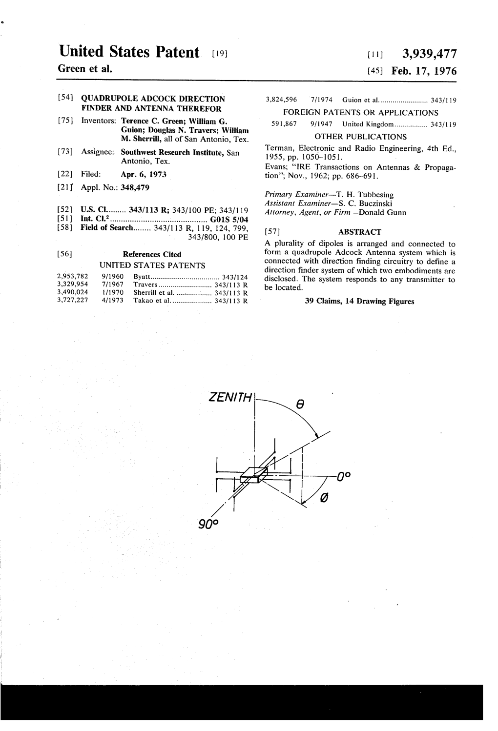 United States Patent (19) 11, 3,939,477 Green Et Al