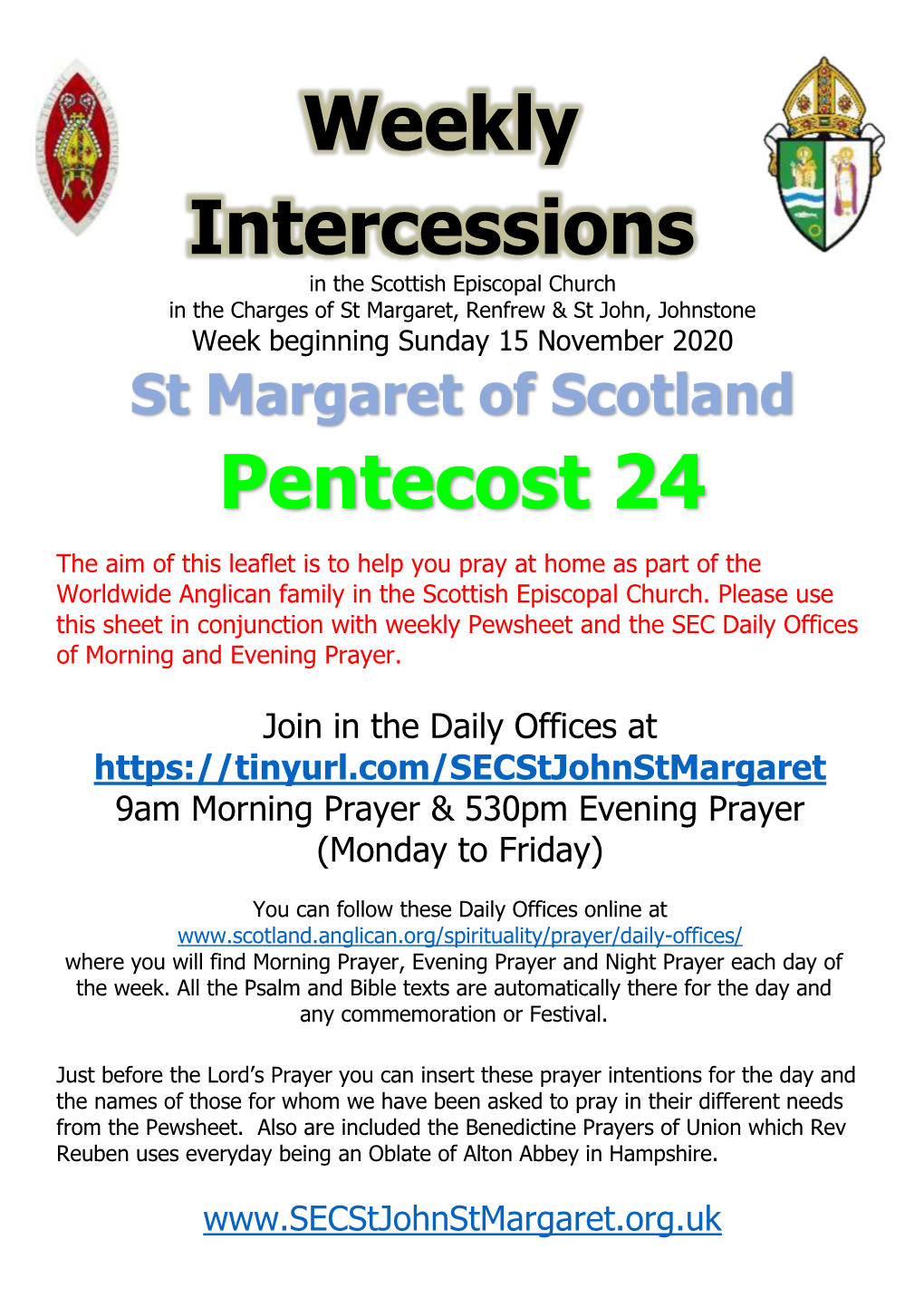 Weekly Intercessions Pentecost 24