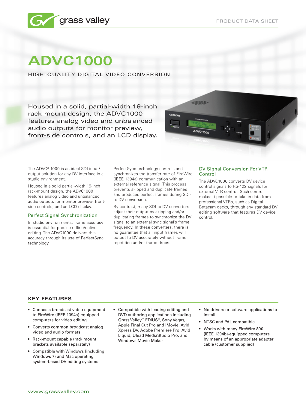 ADVC1000 High-Quality Digital Video Conversion