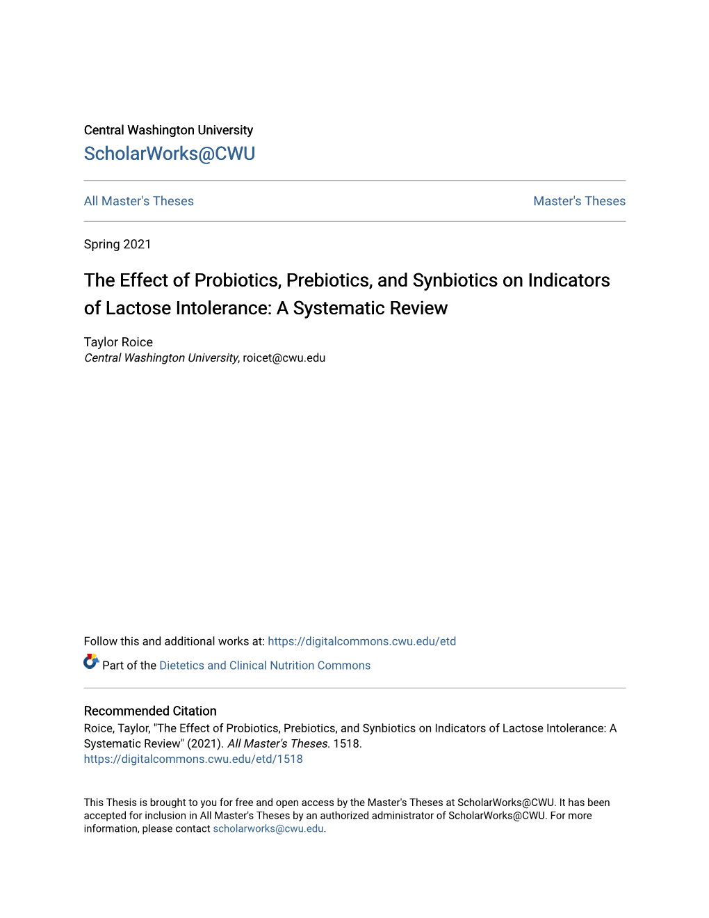 The Effect of Probiotics, Prebiotics, and Synbiotics on Indicators of Lactose Intolerance: a Systematic Review