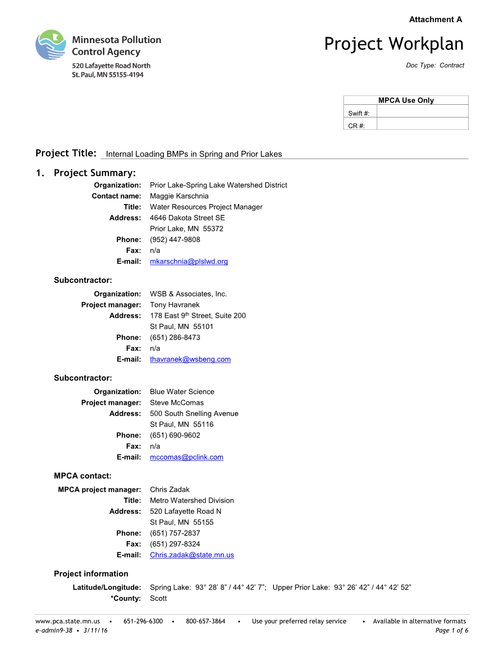 Project Workplan