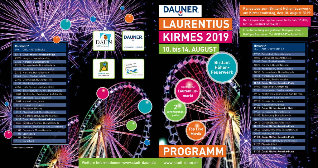 Laurentius Kirmes 2019 Programm