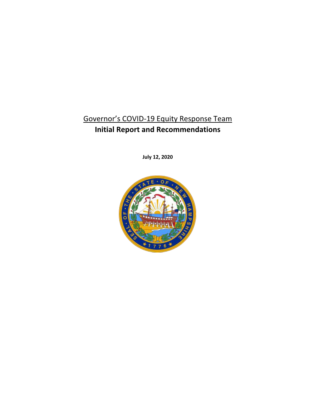 Governor's COVID-19 Health Equity Response Team Report