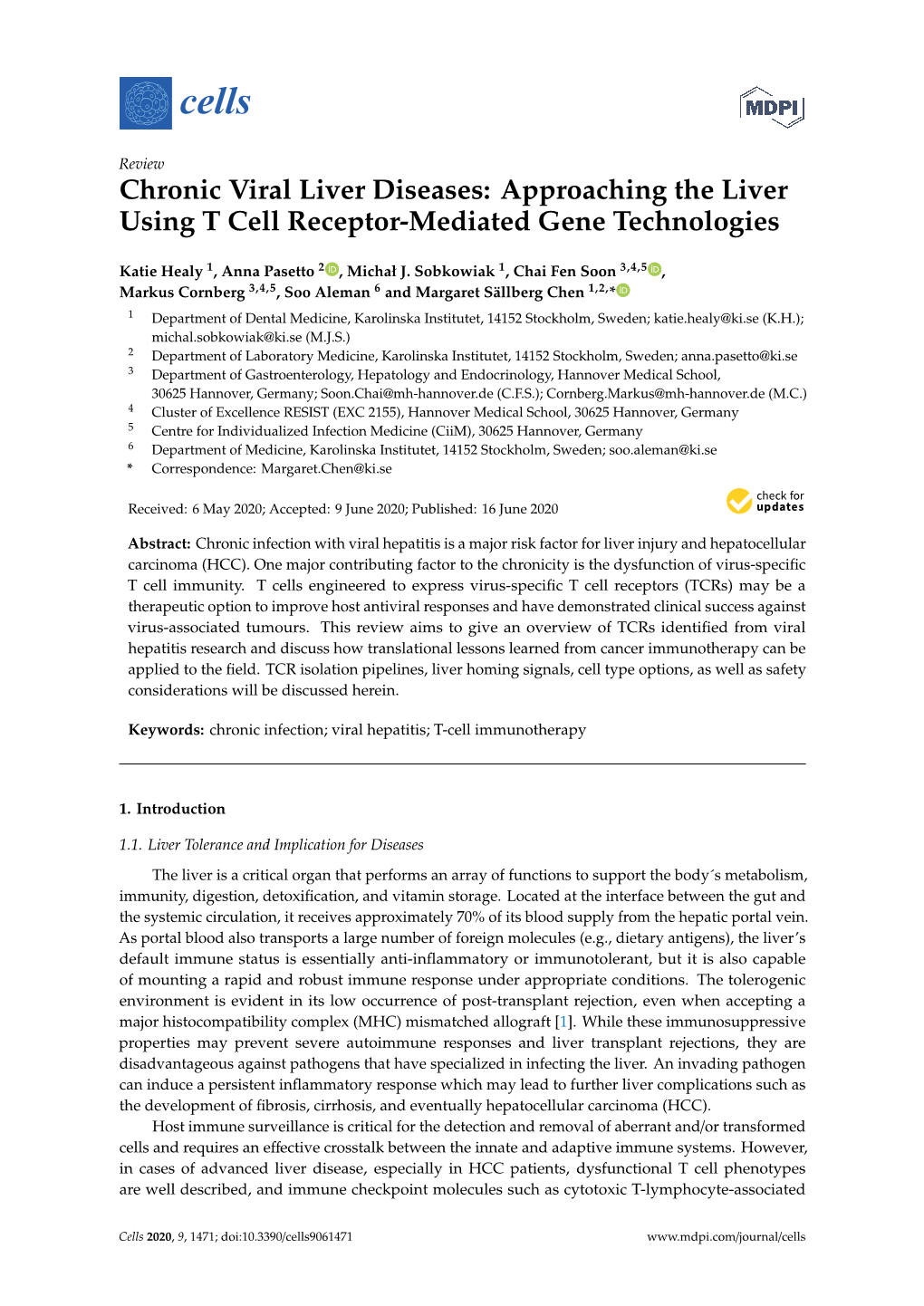 Chronic Viral Liver Diseases: Approaching the Liver Using T Cell Receptor-Mediated Gene Technologies