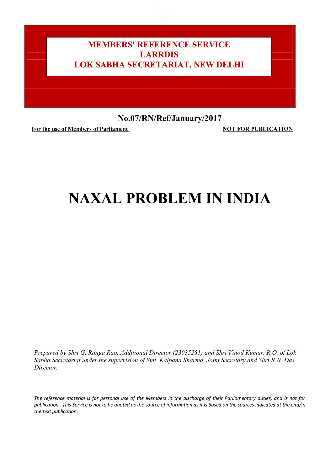 Naxal Problem in India