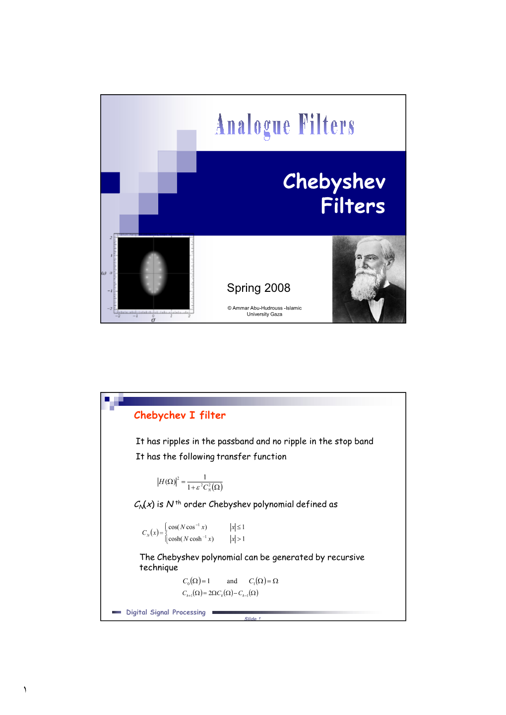 Chebyshev Filters