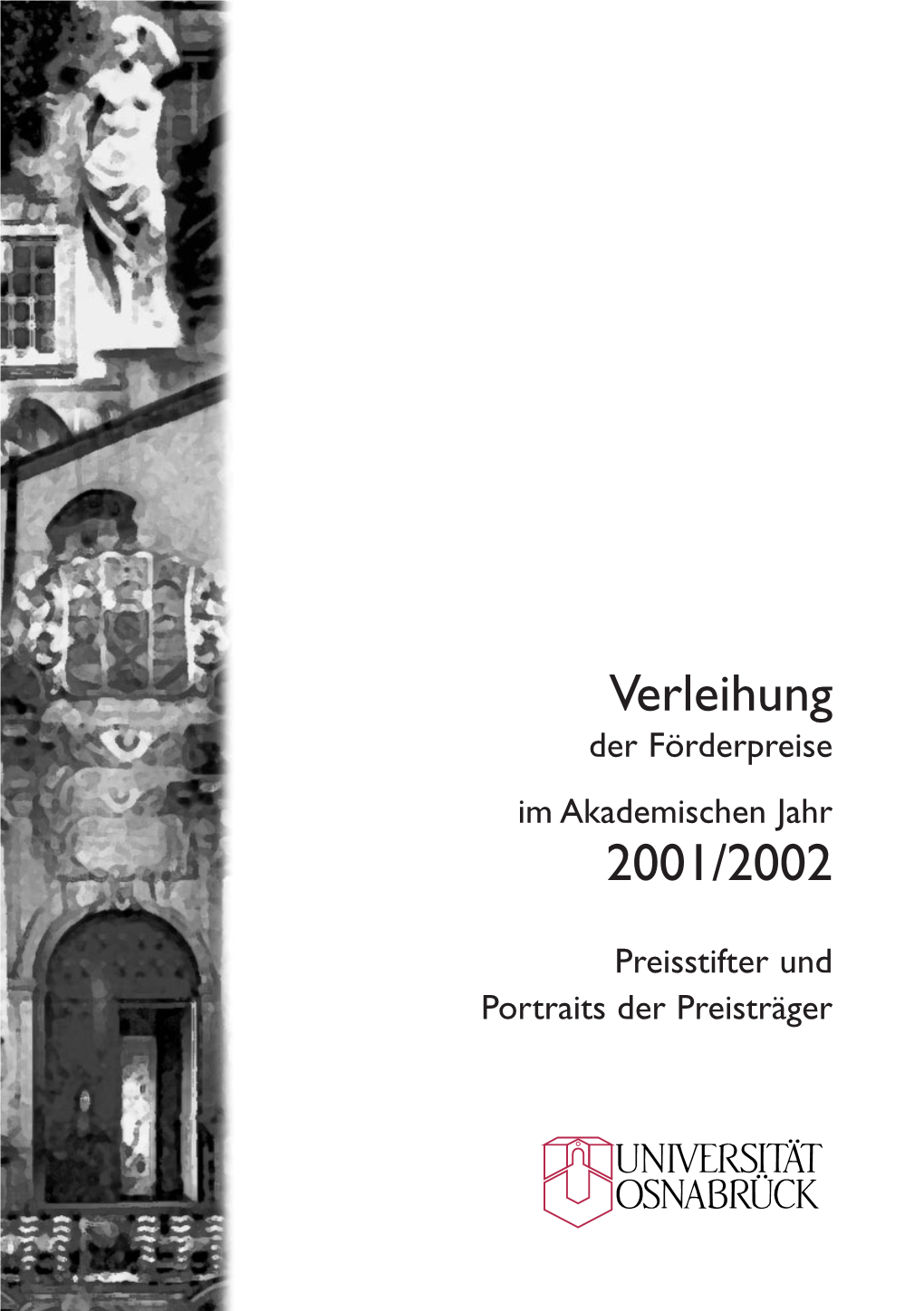 Der Förderpreise Im Akademischen Jahr 2001/2002