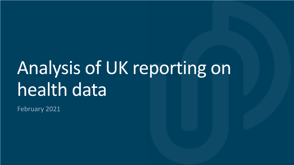 Analysis of UK Reporting on Health Data